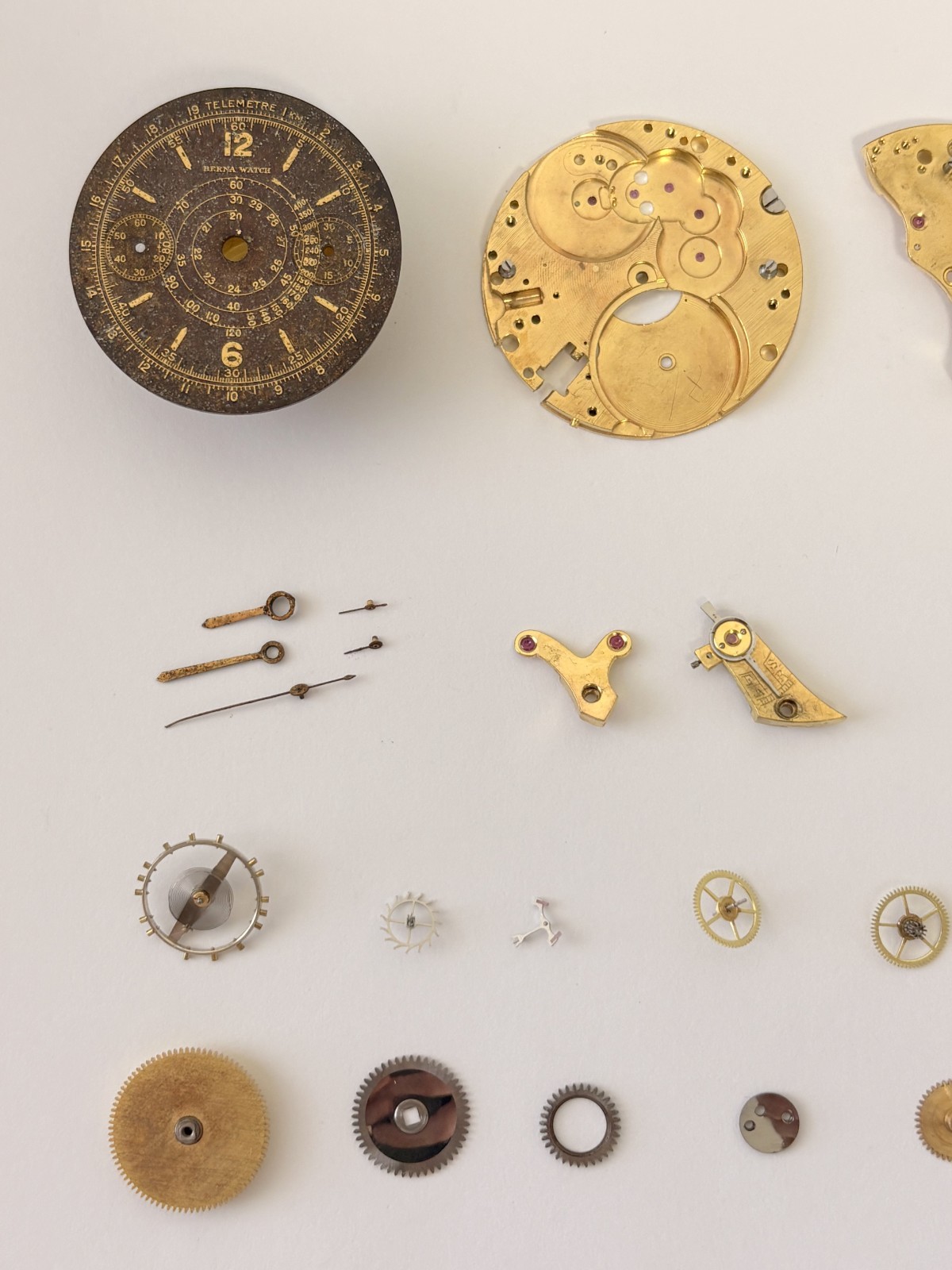 Landeron Cal 15 Monopusher Chronograph Watch Movement Part 2 3 16 Dial Hands Sub