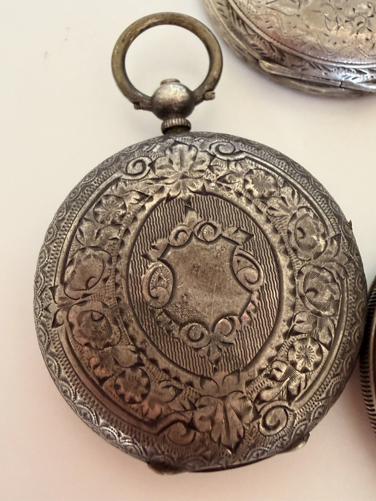 Lot of 5 Antique 800 Silver Pocket Watches & Cases Repair Spares Parts