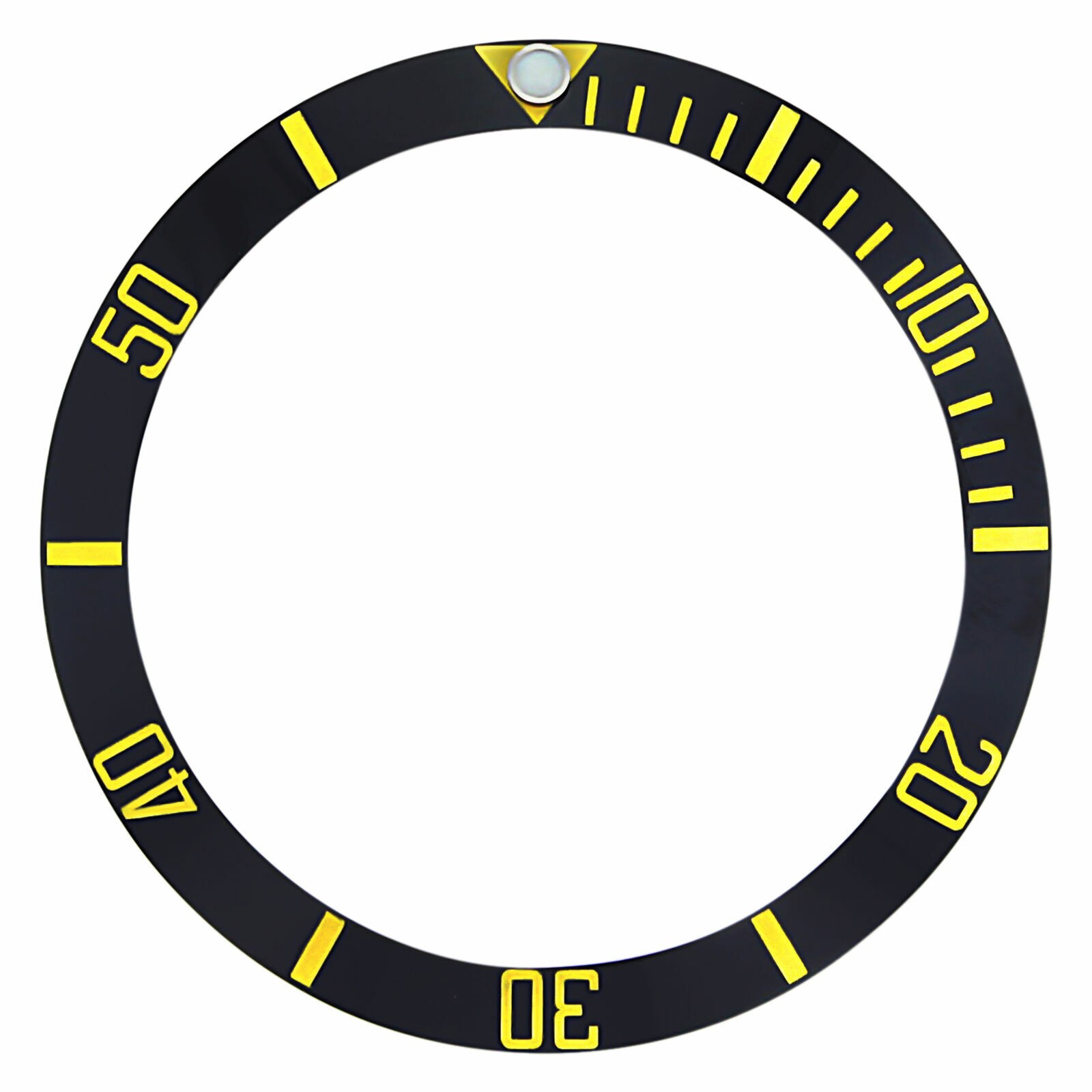 Black Ceramic Replacement Bezel Insert Gold Font 37.50mm x 30.70mm