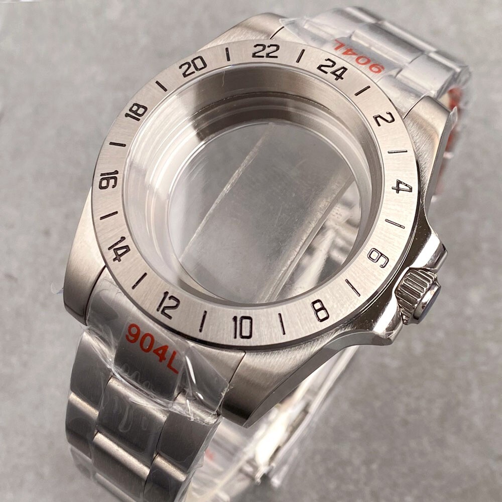 New 40mm Fidex Steel Bezel 20ATM Sapphire Glass Watch Case For Explorer II NH34A