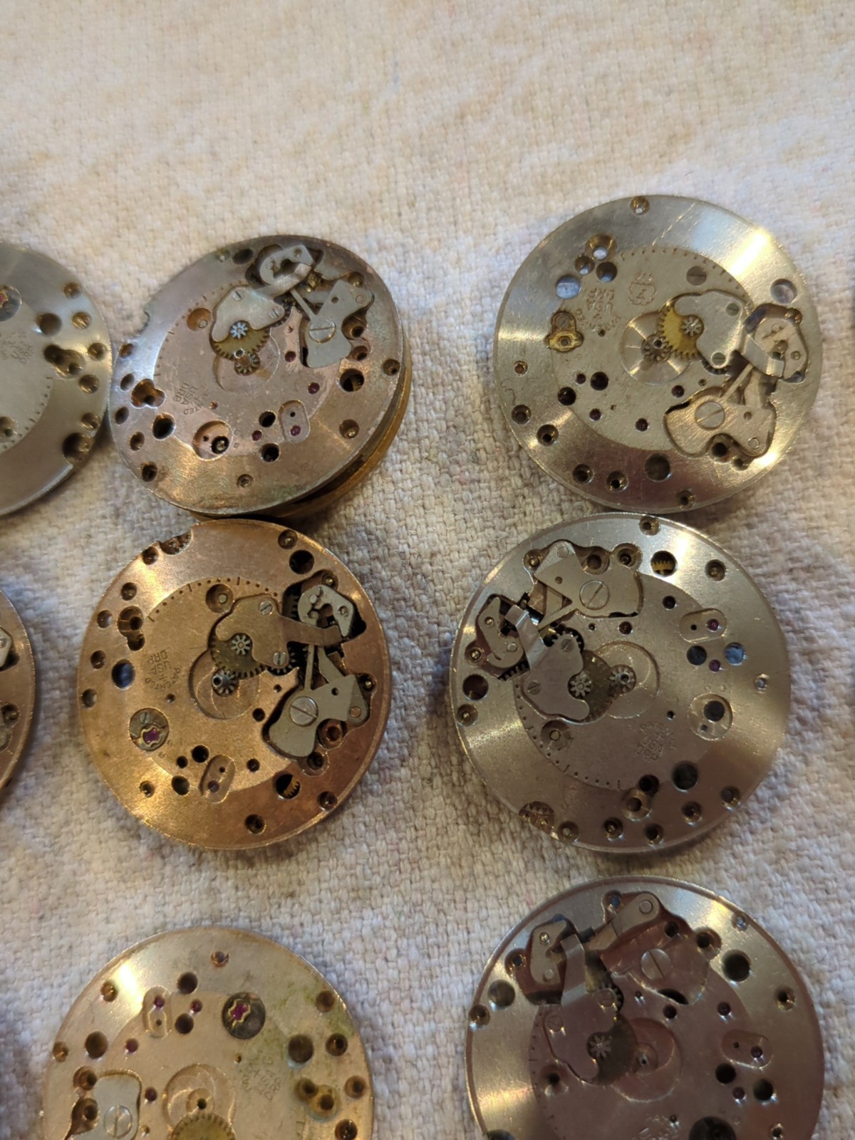 Lot Of 21 Assorted USA DRP Vintage Watch Movement Parts For Repair. See Pictures