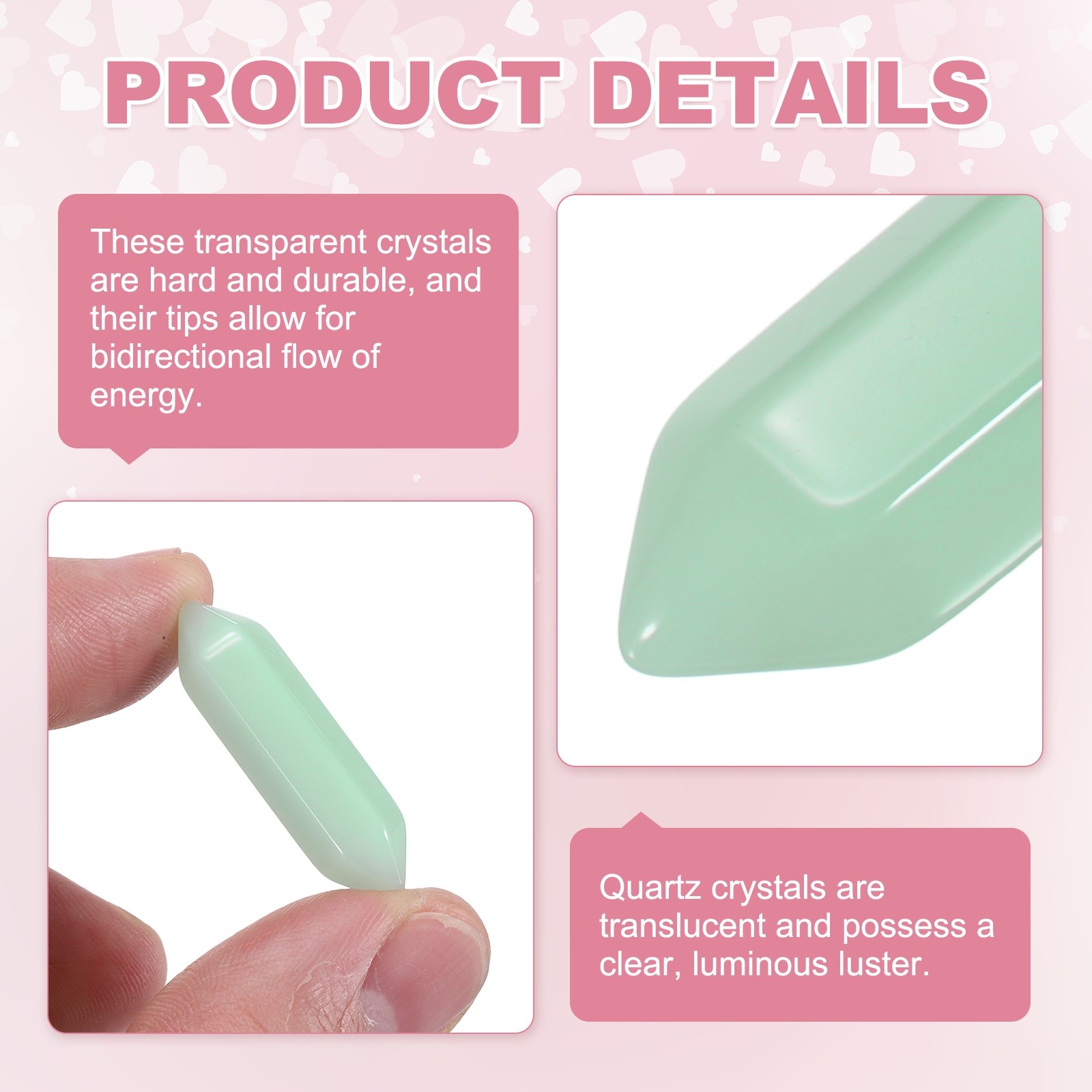 10 Pack Light Green Jade Quartz Crystals Polished Crystals Bulk
