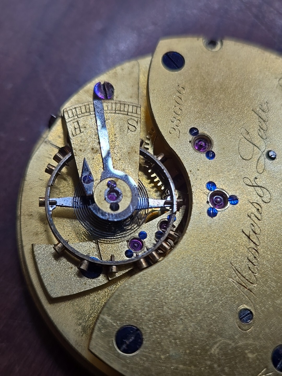 Large Masters & Leete Pocket Watch Movement London 49mm 22Lignes