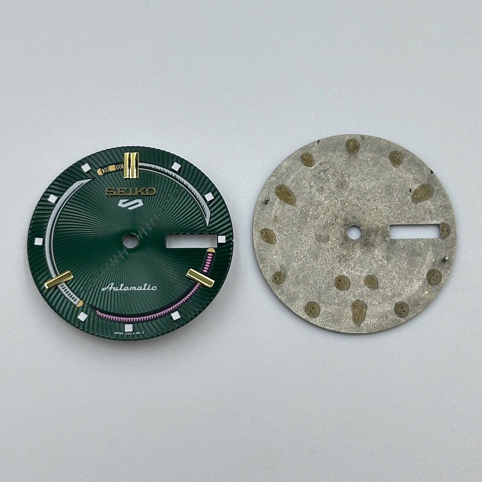 28.6mm Green Lume Watch Dial Dual Calendar for Nh36 Movement Accessories