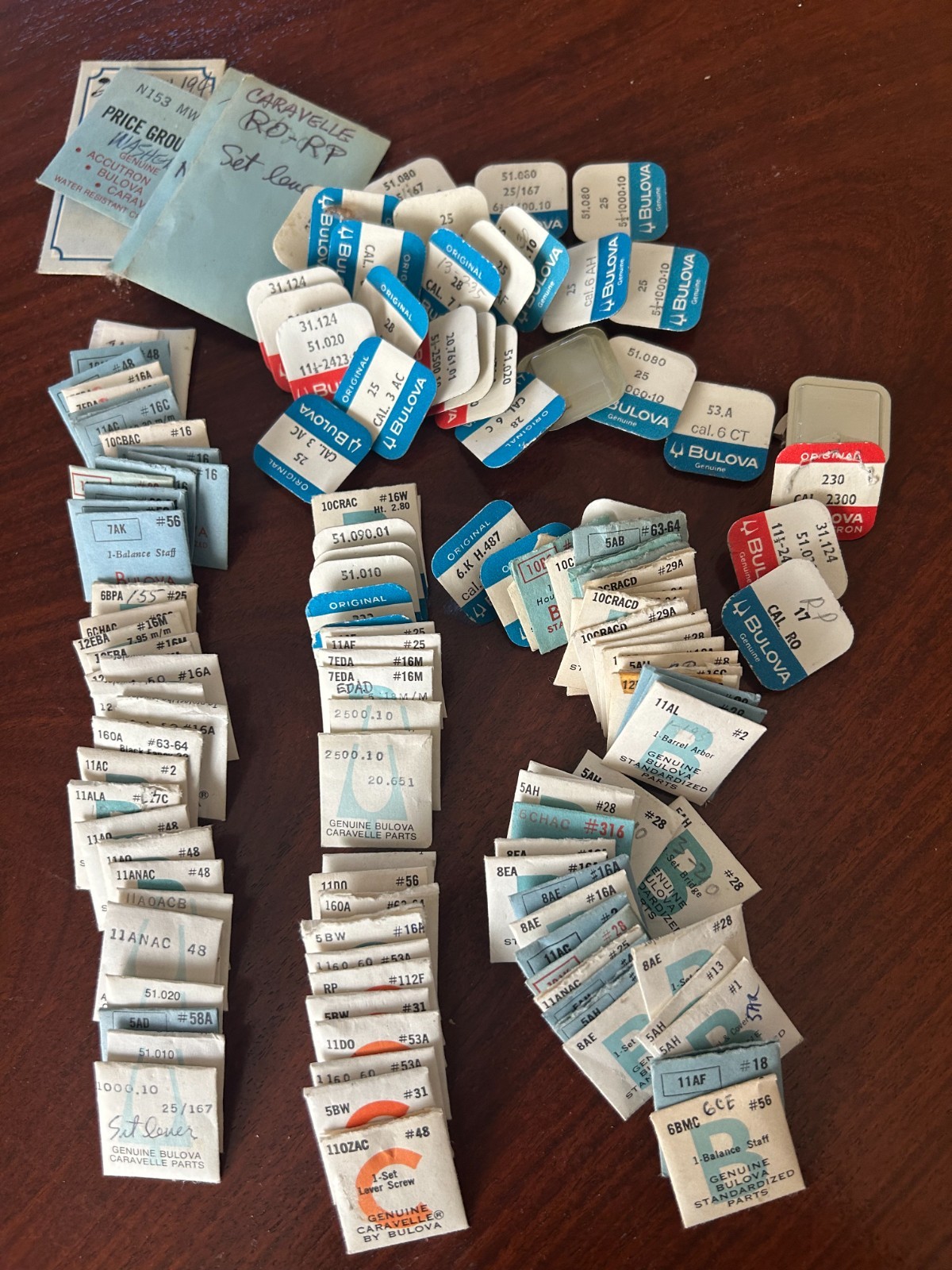 LOT of BULOVA & CARAVELLE WATCH PARTS (new, old stock)