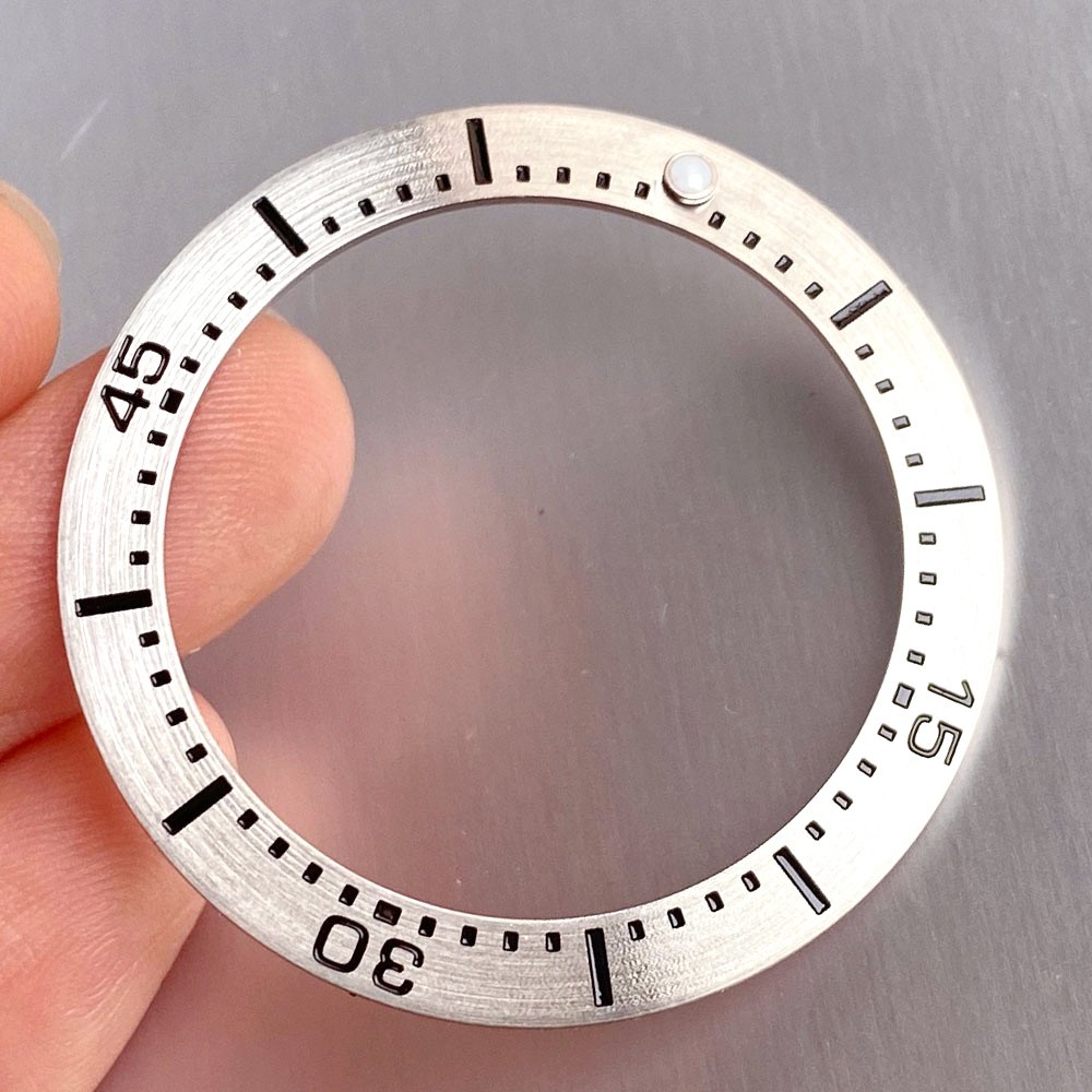 Black Blue Silver 36.9mm*28.7mm Ceramic Alloy Bezel Insert fit NH35 Dive Watches