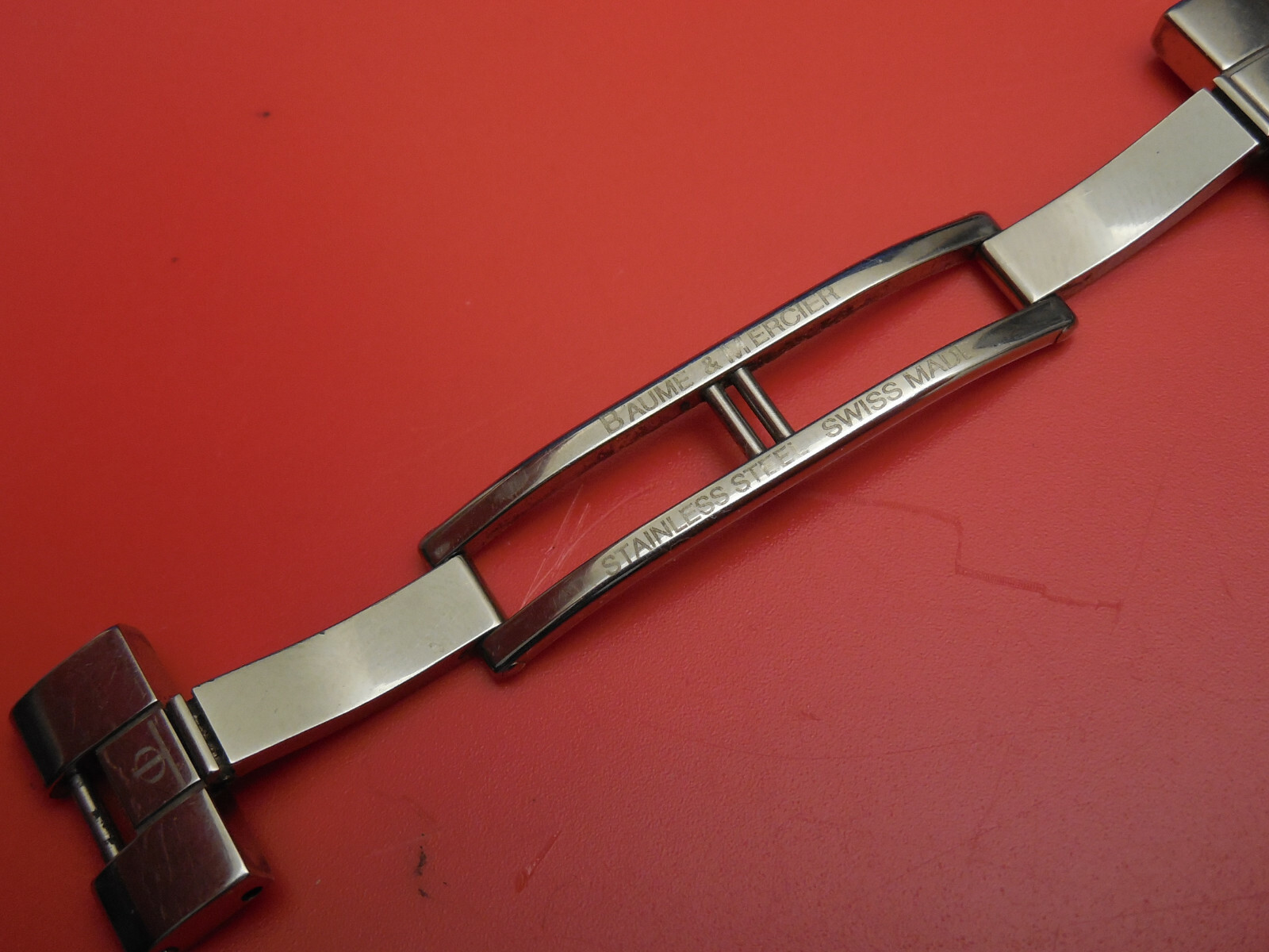 BAUME MERCIER SOLID STEEL LADIES HAMPTON 15MM LINK BUCKLE FOR BAND BRACELET