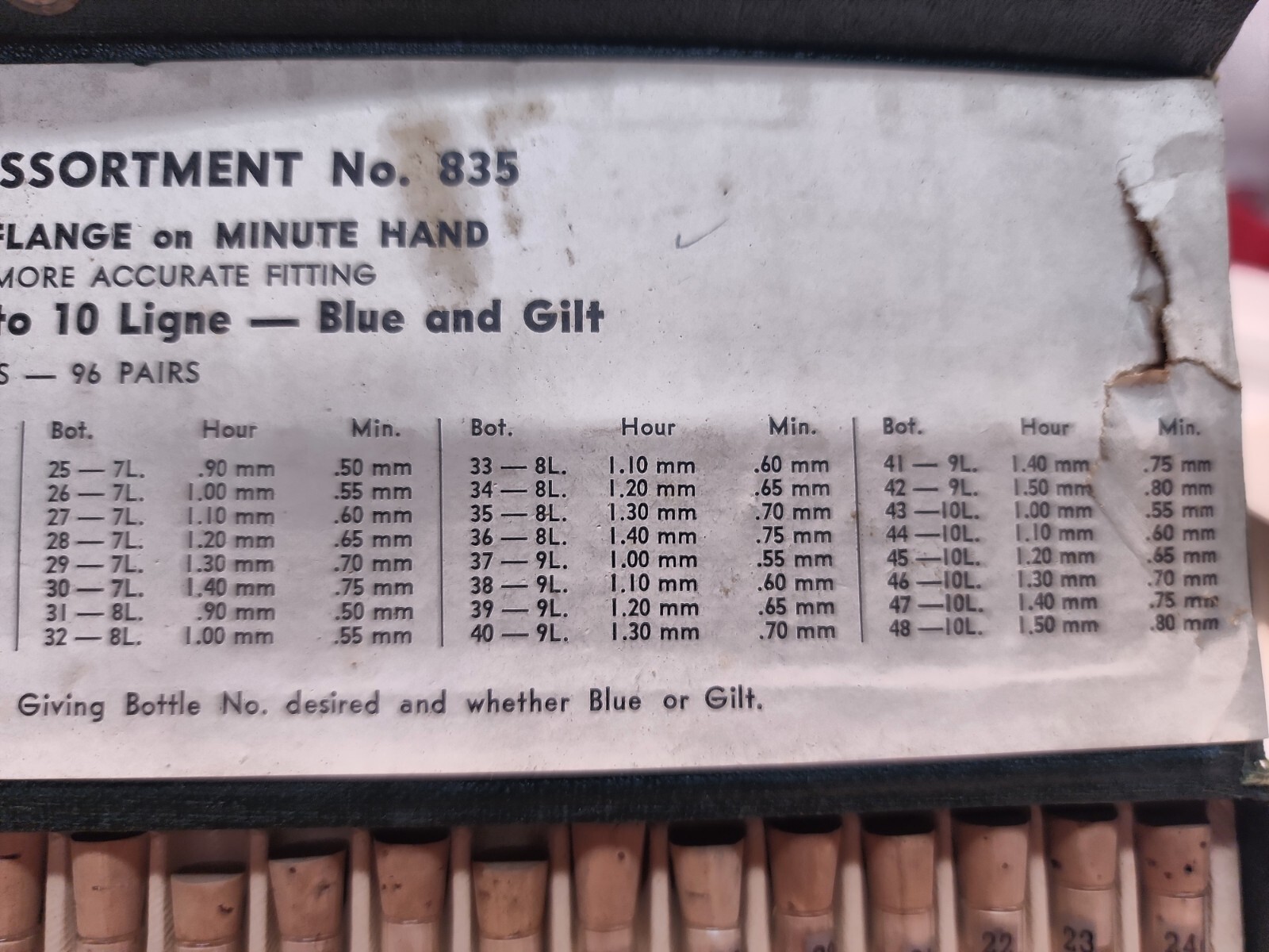 Quick Fit H & M Hand Assortment No. 835 Dart Pattern 3-10 Ligne Blue & Gilt