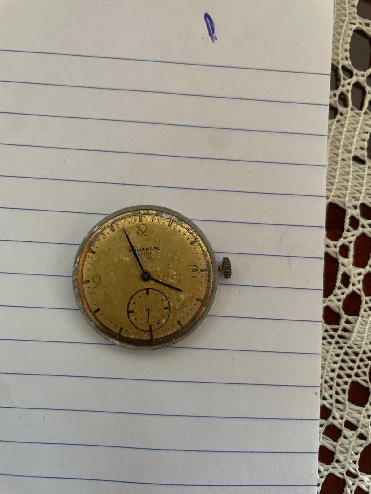 Vintage Universal Geneve Caliber 262 Watch Movement & Dial Ref. 163168