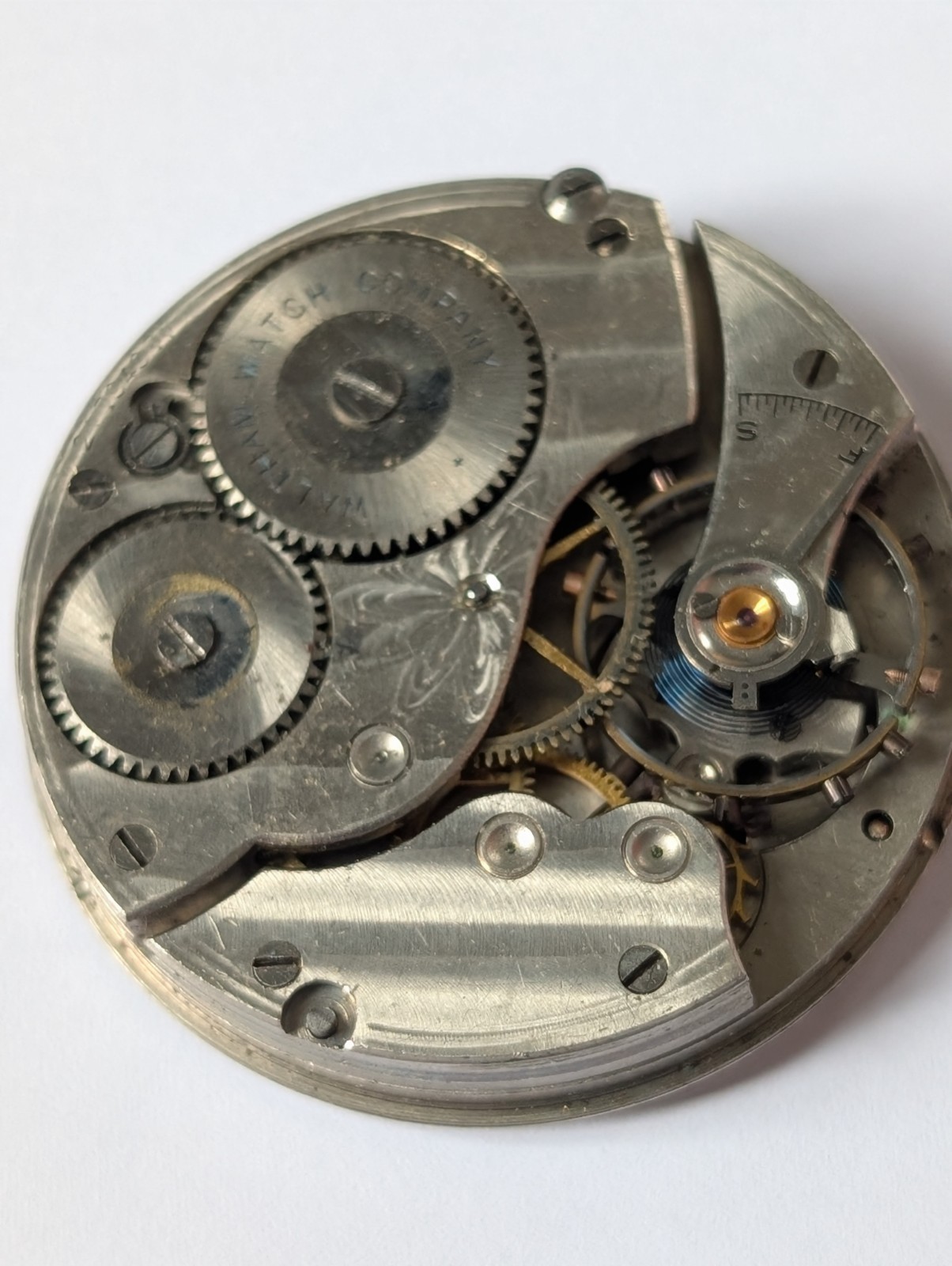 Vintage Waltham Equity 16s 7J Pocket Watch Movement (Spares/Repairs/Good Bal.)