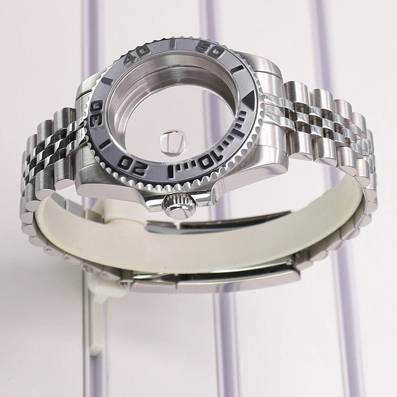 40mm Modified Yacht Watch Case Jubilee Strap Sapphire Glass For Seiko NH35 10ATM
