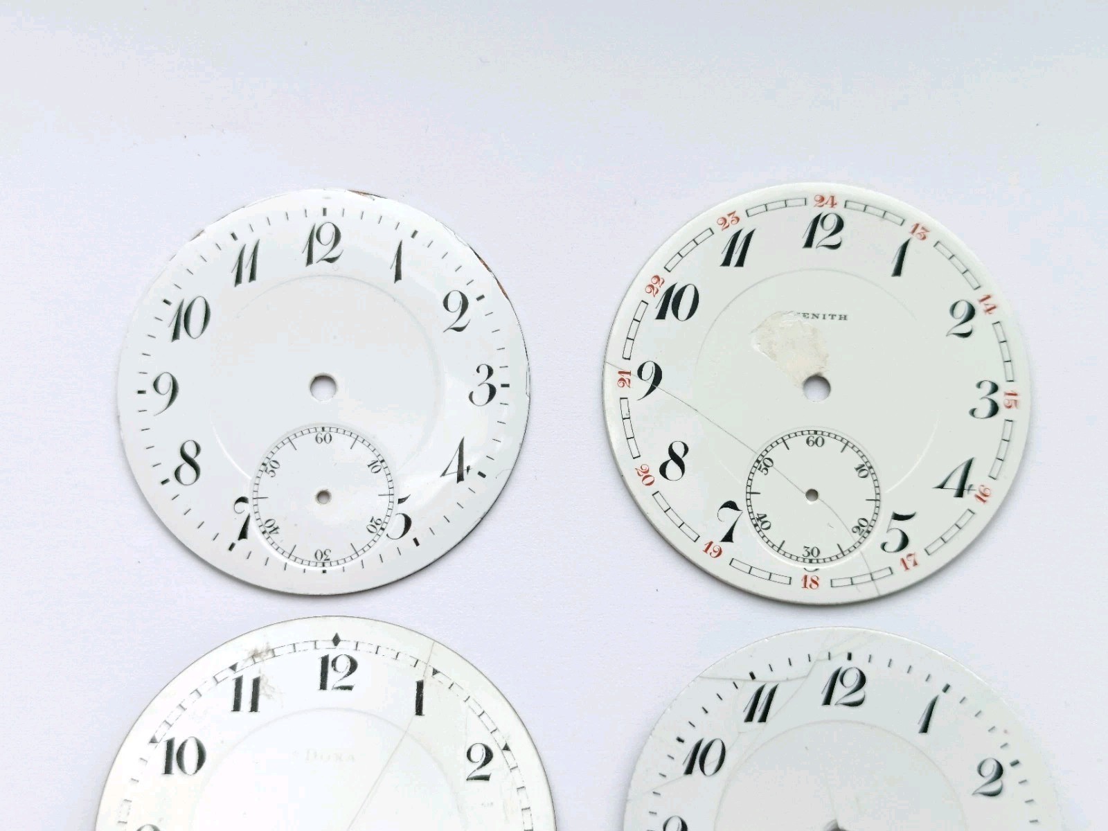 Lot 4 pieces Vintage watch dial DOXA, ZENITH And others Pocket watch dial 1920’s