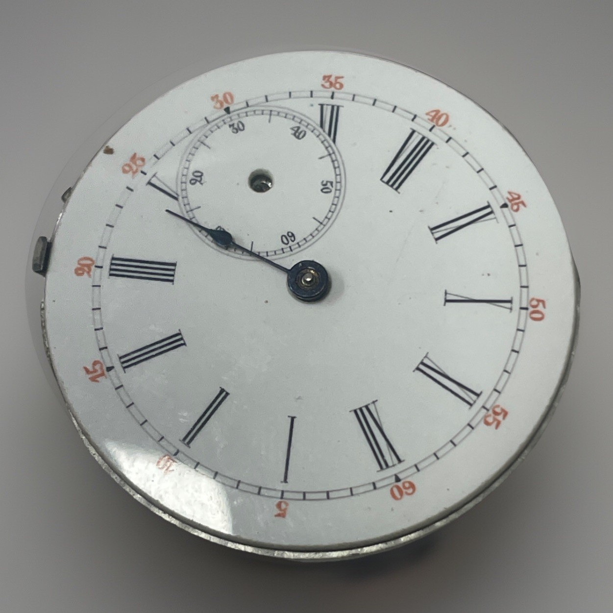Vintage Pocket Watch Movement 19.62mm – Roman Dial – Parts/Repair
