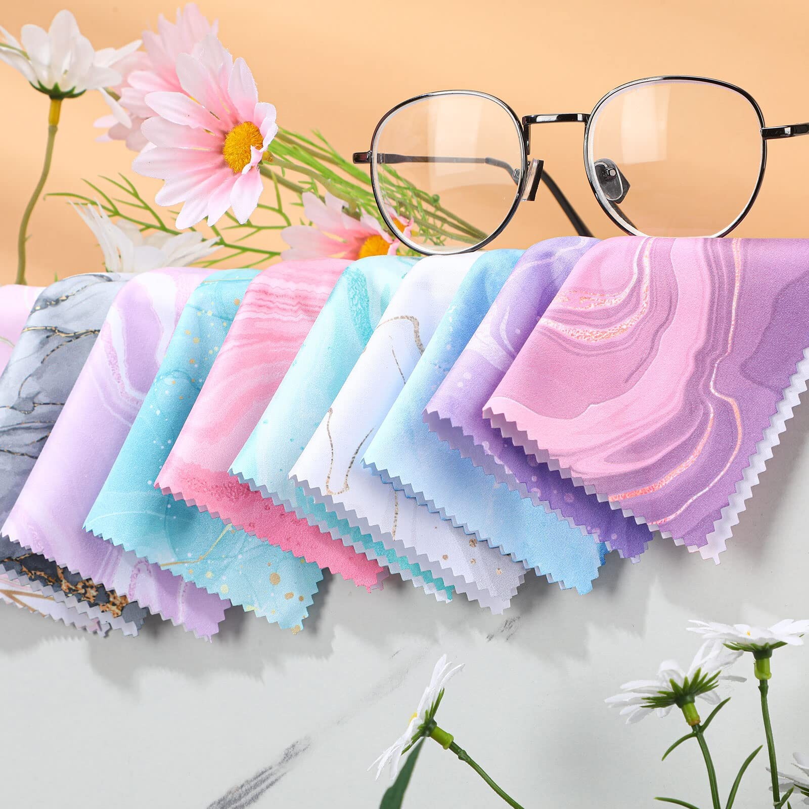 Sinmoe 20 Pcs Microfiber Cleaning Cloth Cute Marble Design Microfib… Fast Ship