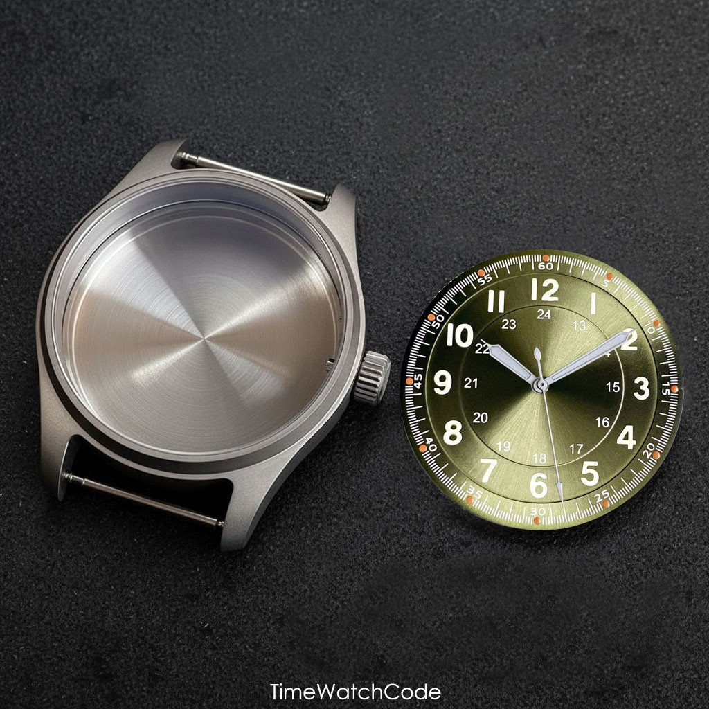 Titanium NH35 Pilot Watch Case 39mm for NH36/38 PT5000 ETA2824 SW200 Miyota8215