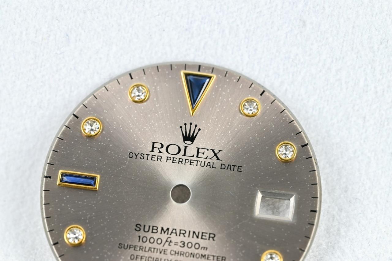 Genuine Rolex Serti Submariner Silver Dial – Diamonds & Sapphires 16803 16613