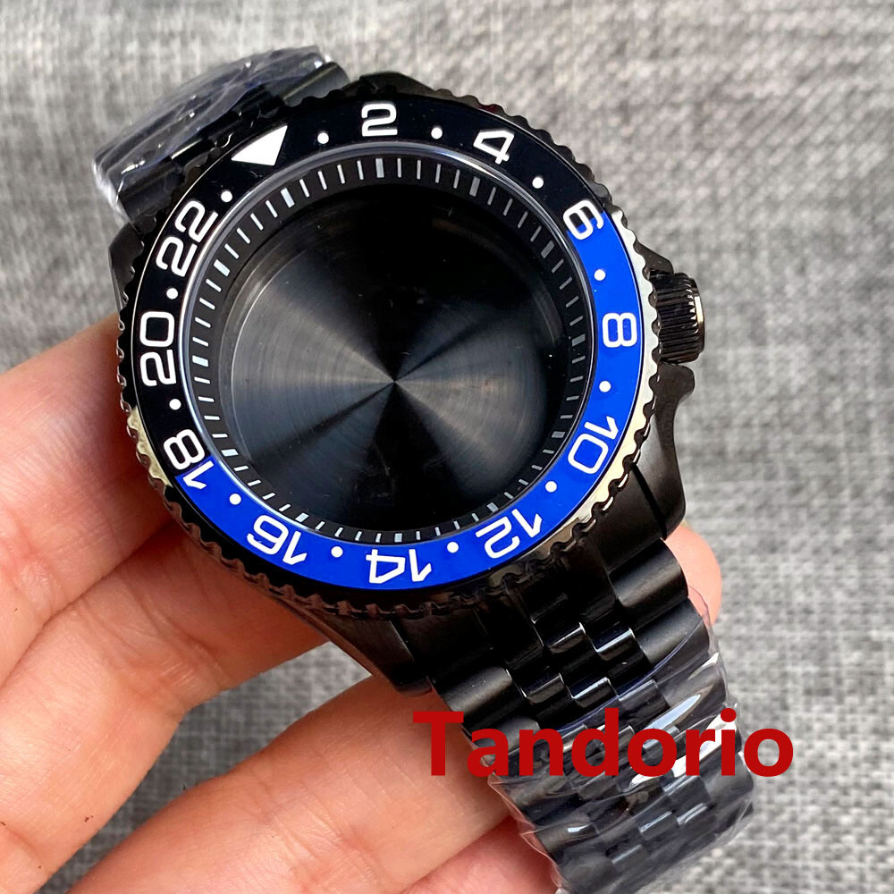 41mm Sapphire Glass Black PVD Case 20ATM Watch Case fit NH34A NH35A NH36A SKX007