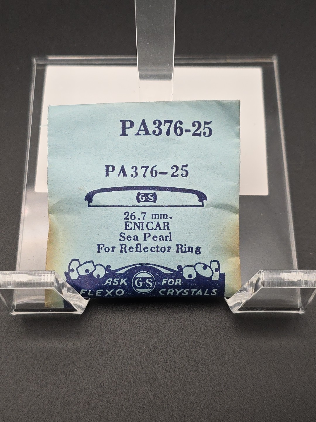 G-S Watch Crystal PA376-25 26.7mm Enicar Sea Pearl For Reflector Ring