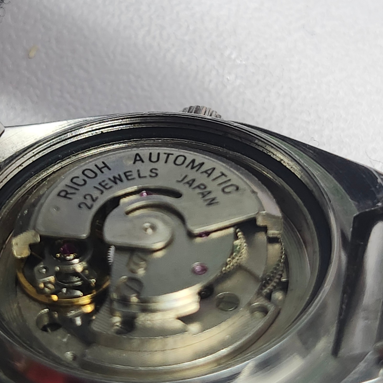 Ricoh Automatic 22 Jewels Japan Watch Movement Case & Band – For Parts