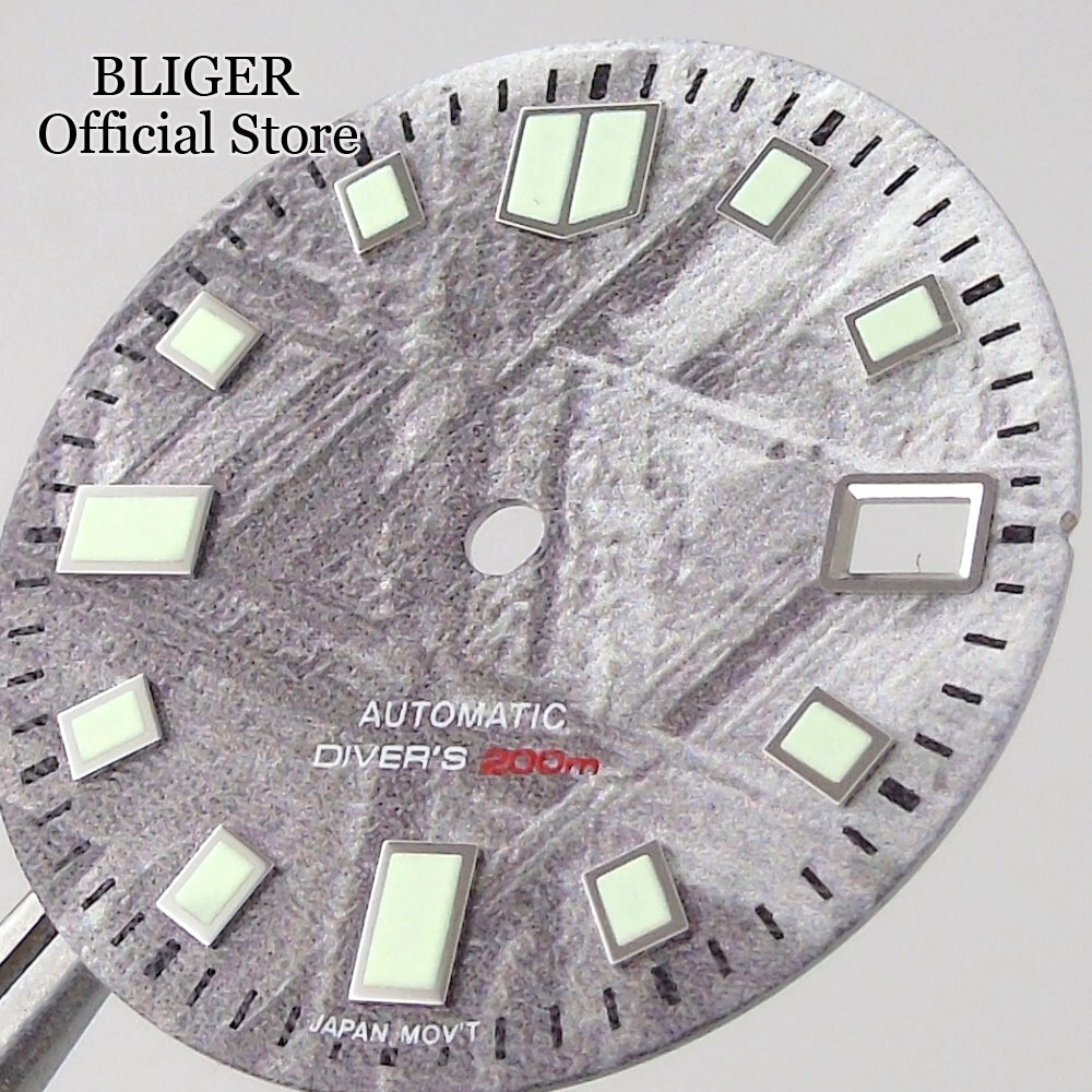 New Fit NH35A NH35 29mm Grey Meteorite Pattern Watch Dial Luminous Watch Parts