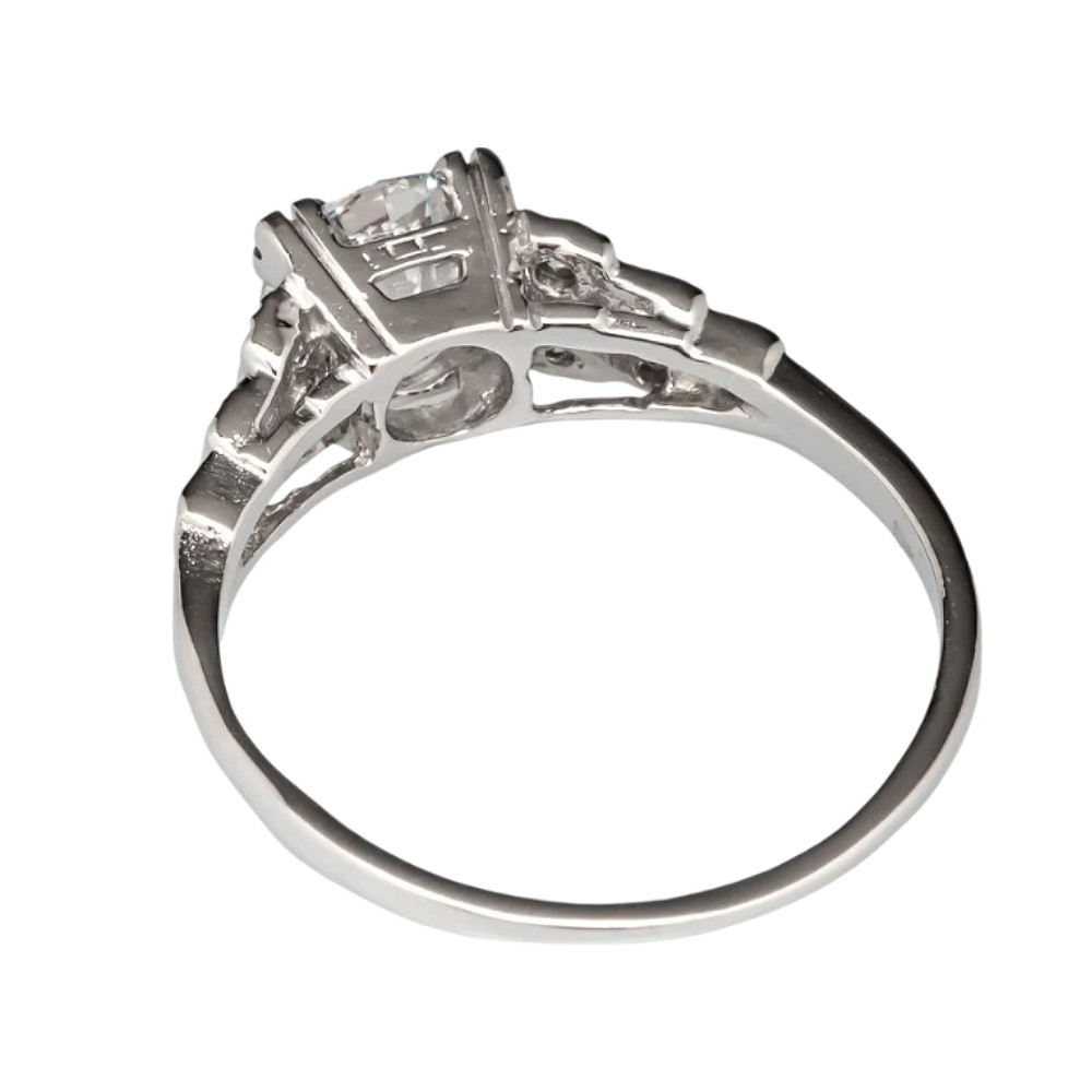 Semi Mount Setting Diamond Ring 950 Platinum Round Cut 0.30 Carat Size 5 6 7