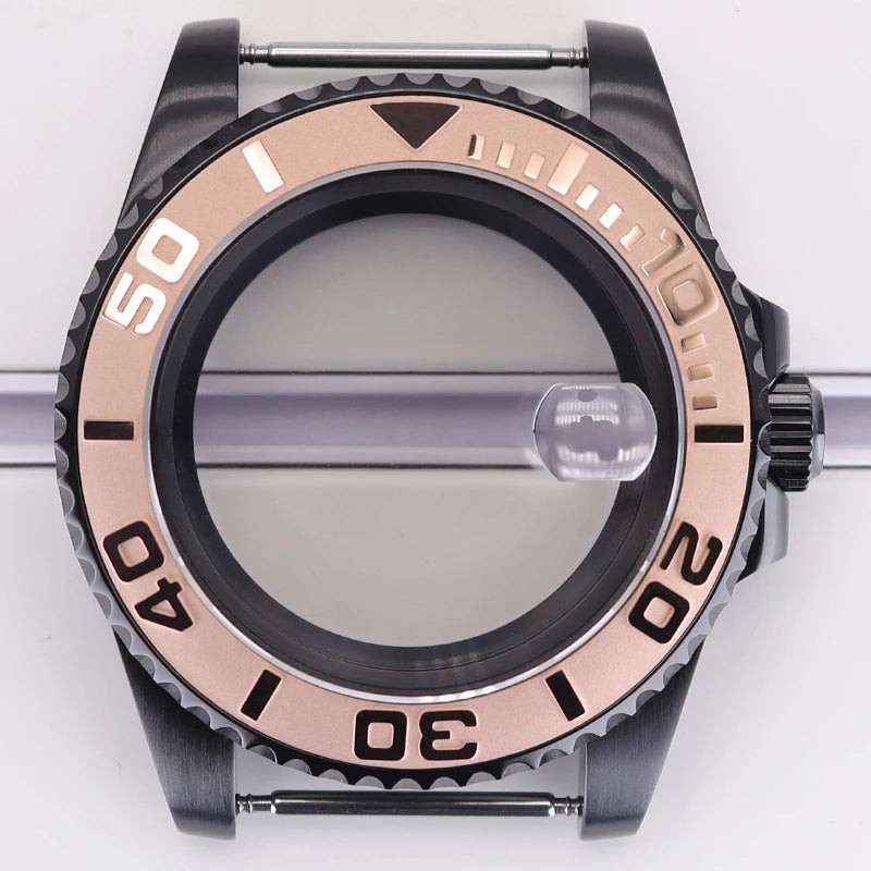 40mm Watch Case Sapphire Yacht Bezel For nh35 nh34 NH36 NH38 Eta2824 Miyota 8215
