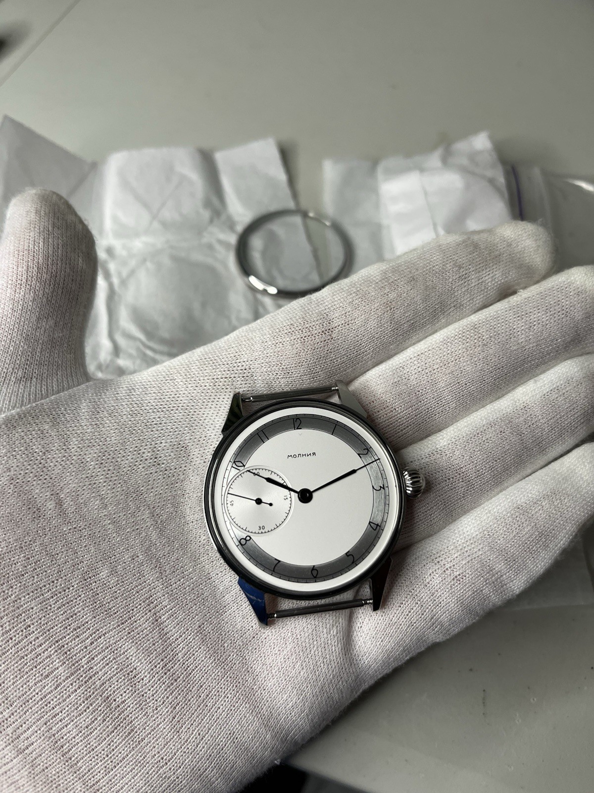 Molnija Marriage Watch Parts Set – Case Dial Hands – No Movement – Aftermarket