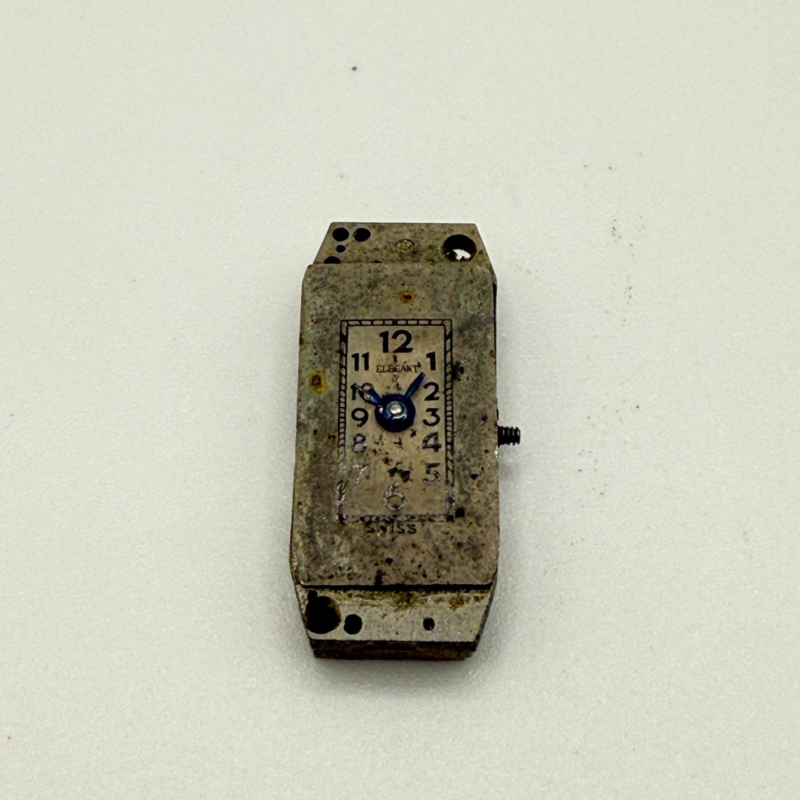 Vintage Rado Watch Co 17J Baguette Movement & Dial – Elegant – Parts/Repair