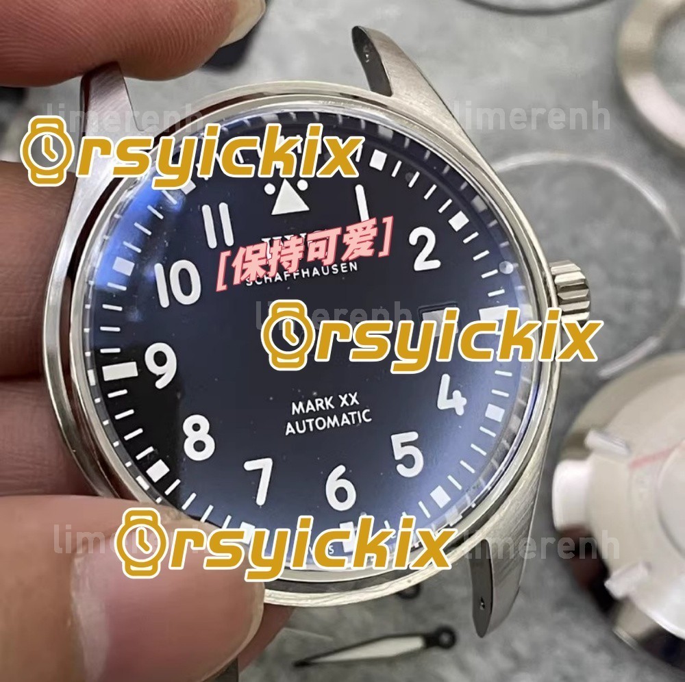 40mm Stainless Steel Case + Leather Strap Mark 20 For IWC ETA2824 No Movement