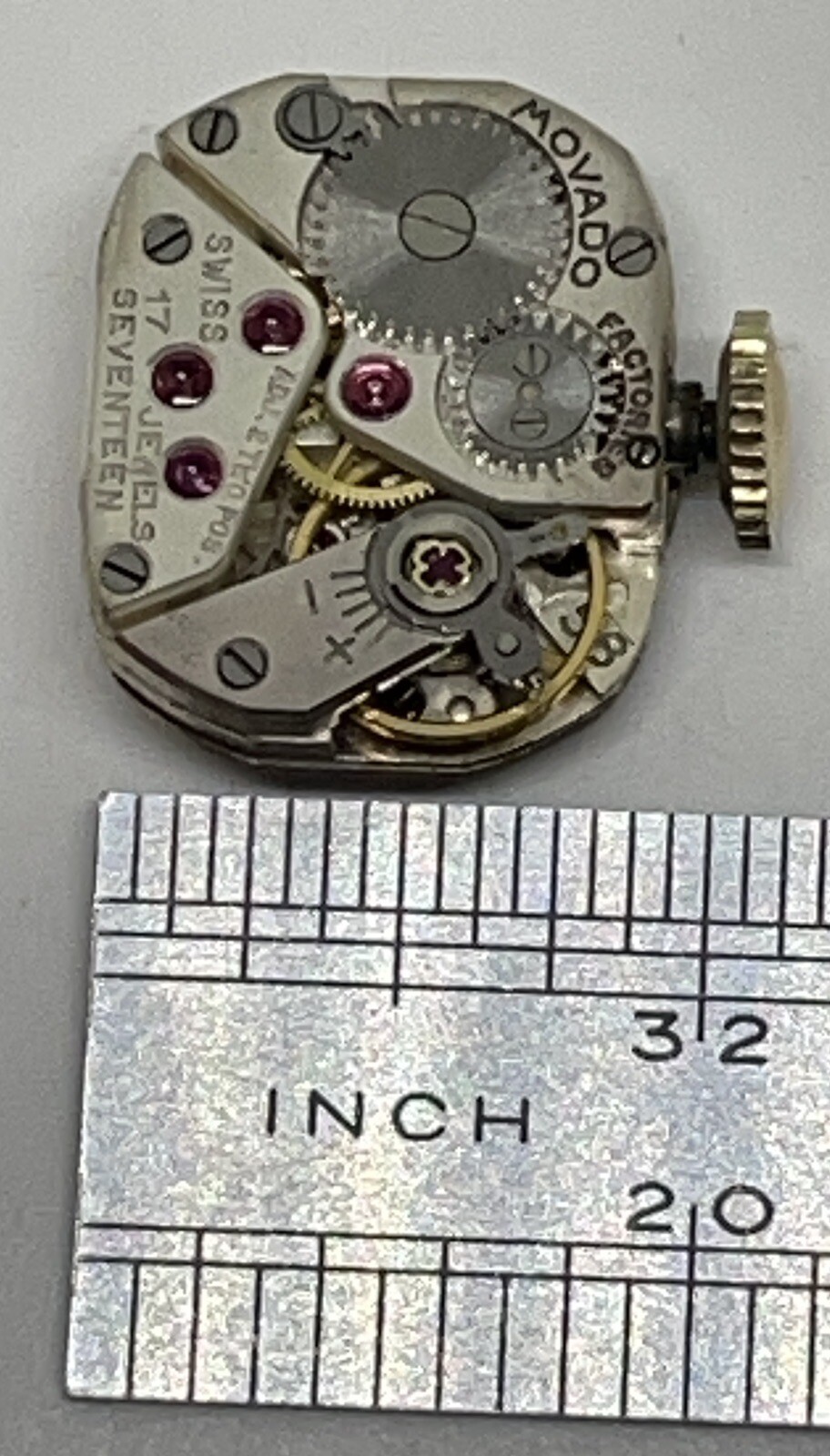 MOVADO MOVEMENT /Tiffany Dial / 17 Jewels Swiss 2 Positions Runs