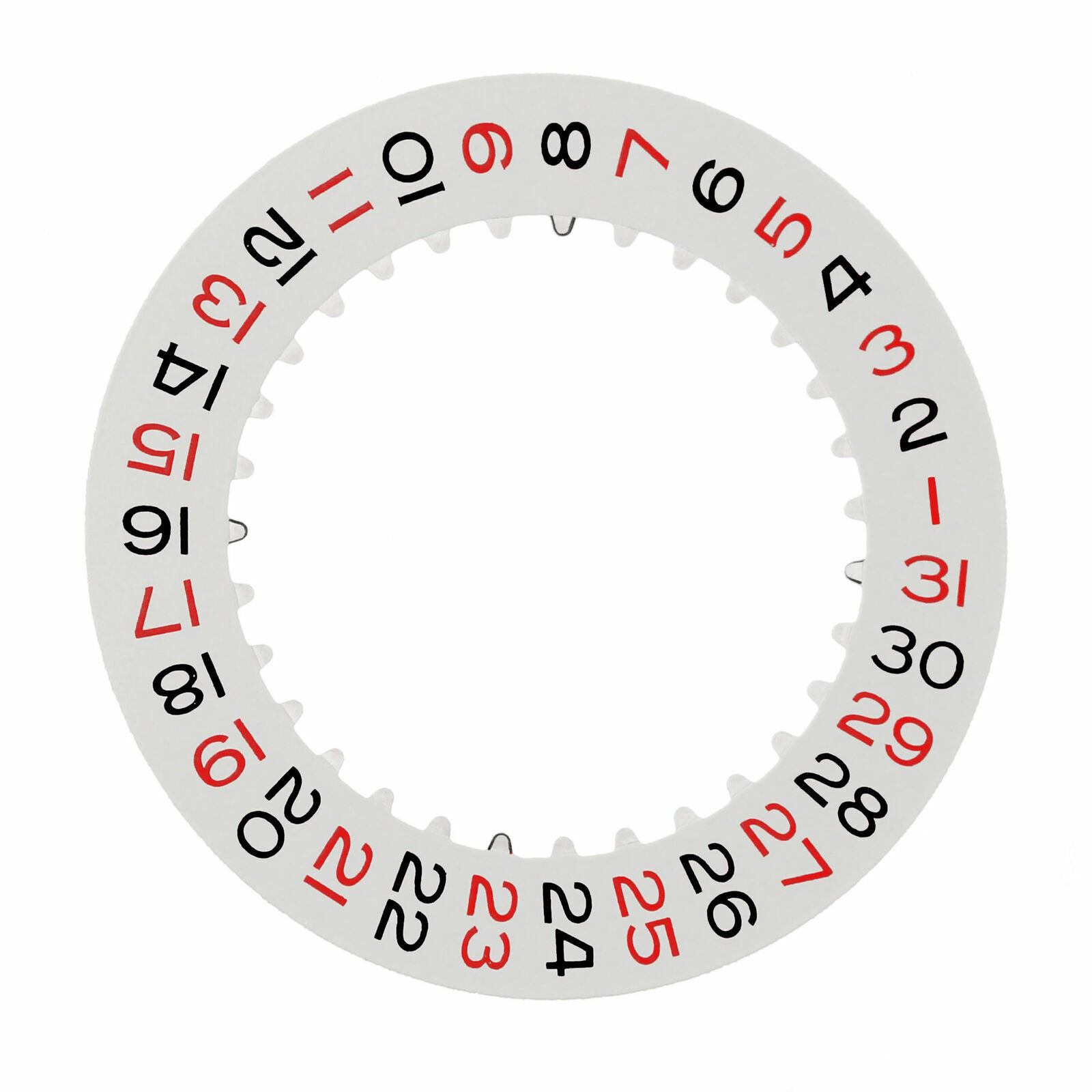 WHITE BLACK-RED ROULETTE DATE DISC WHEEL FIT GENUINE 3135 MOVEMENT ROLEX WATCH
