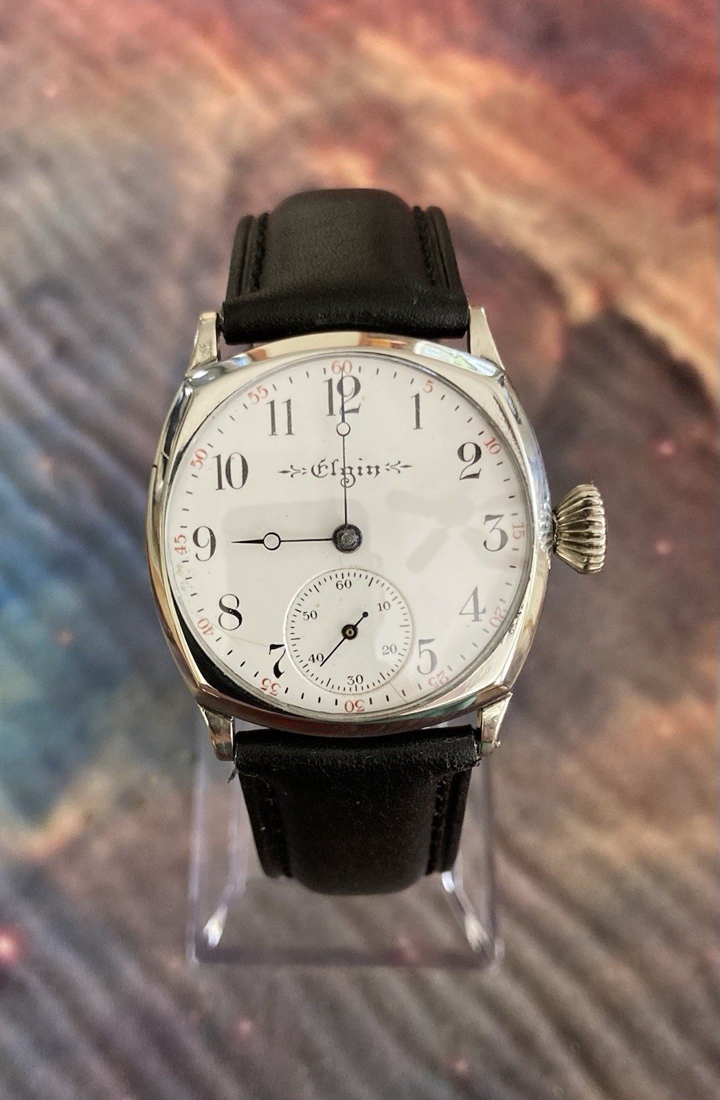 Elgin 1901 RR Dial Illinois W.C.Co Cushion Case 0 Size 11J Vintage Watch