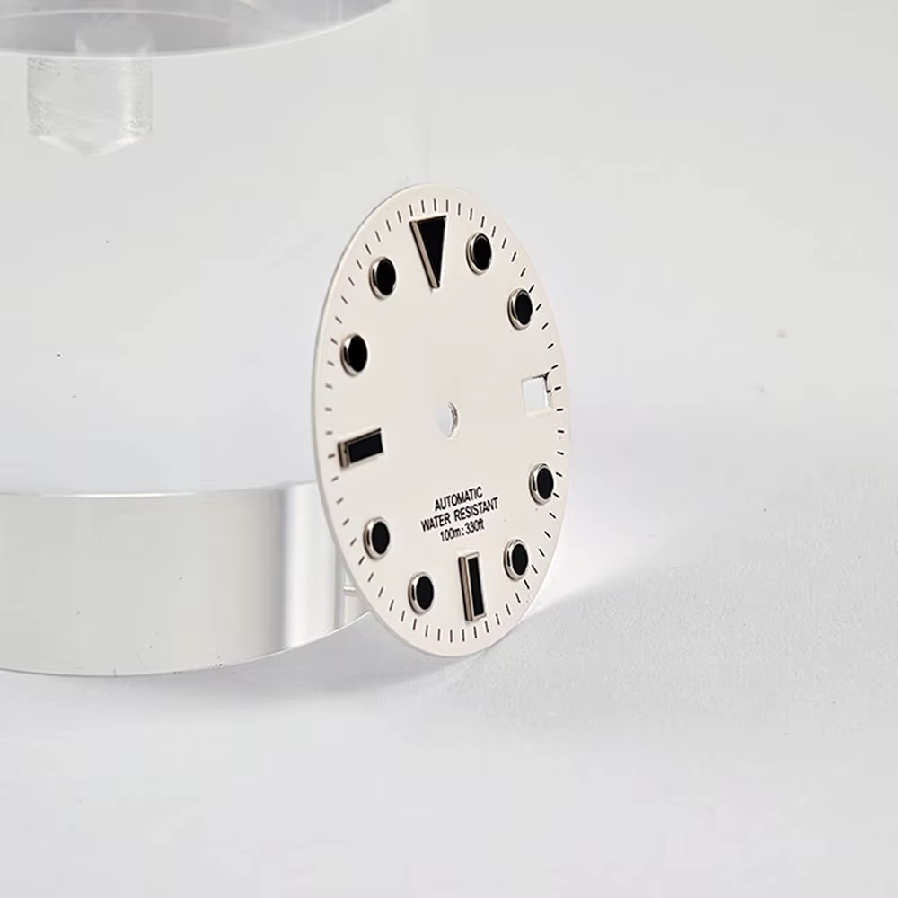NH35 28.5Mm No Logo Sterile Sanding Watch Dial No Luminous White Black Blue