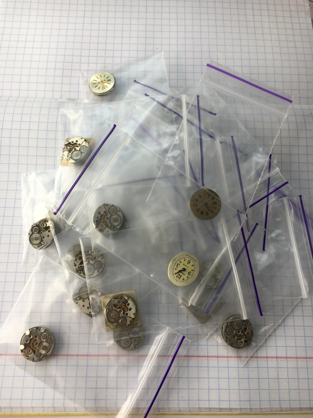 Lot of 20 Vintage Chaika (USSR) women’s wristwatch movements for parts