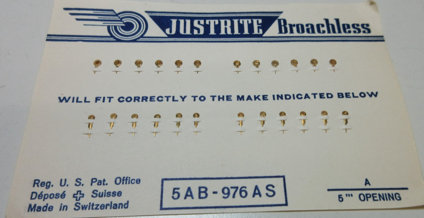 JUSTRITE WATCH HANDS 5AB-976 AS WATCHMAKER REPLACEMENT PARTS #94
