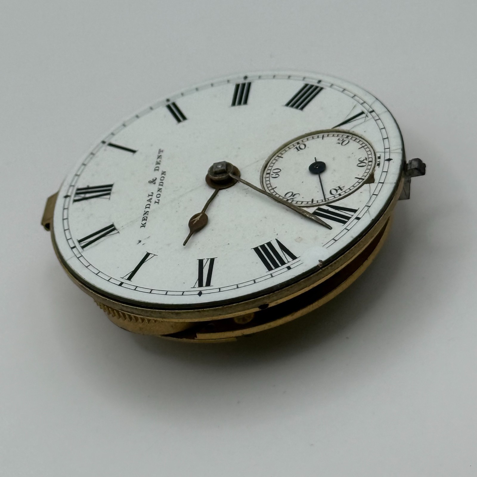 Kendal & Dent London Pocket Watch Movement – English Lever – Parts Repair 44.3mm