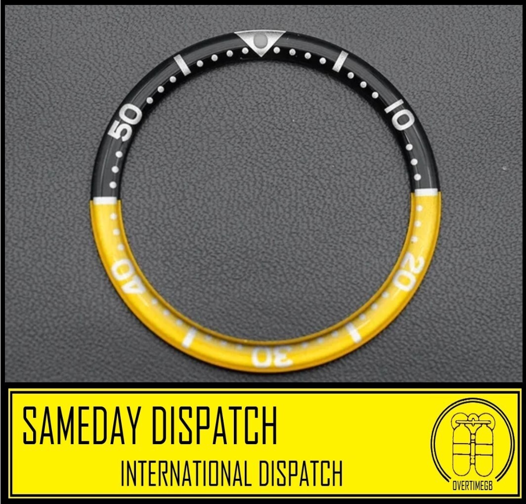 SKX007 SRPD YELLOW BLACK BEE RESIN BEZEL INSERT 38mm SEIKO DIVE WATCH NEW