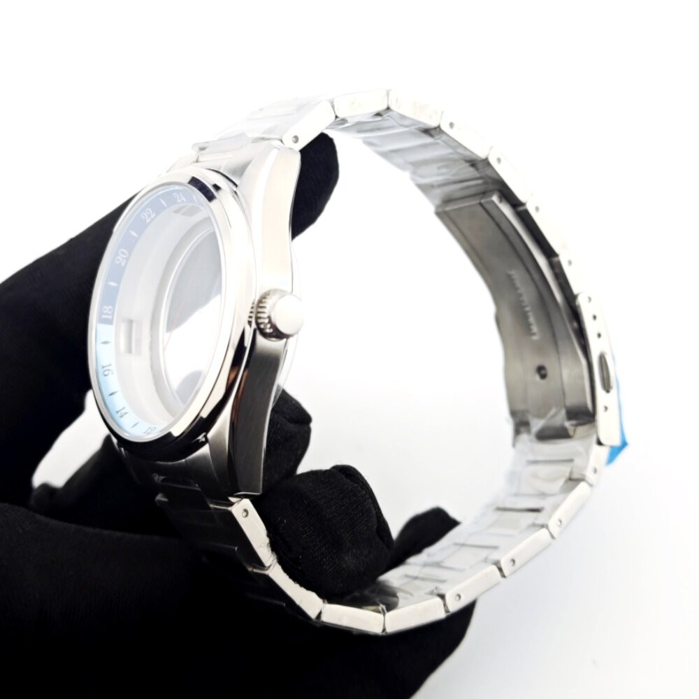 39mm GMT Style Case Two-Tone Bezel Steel Bracelet Fit Auto Mod