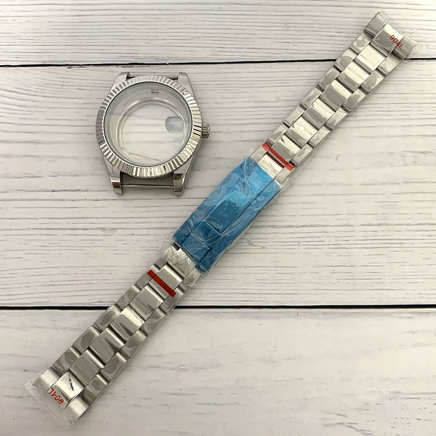 41mm Steel Watch Case 20mm Strap Set Watch Accessory For 8285 Automatic Movement