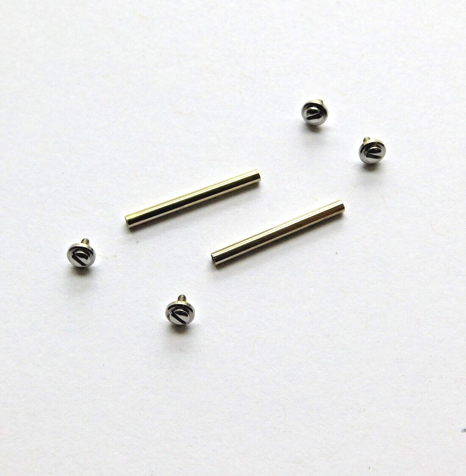 Nickel plated T-bar and screw for watch bands diam. 1.50mm 10 to 20mm