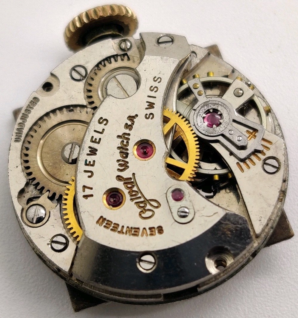 Vintage Ogival AS 1240 17 jewel Center Seconds watch movement For Repair