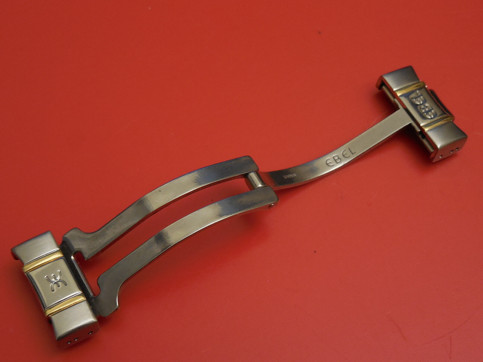 GENUINE EBEL 18K /STAINLESS STEEL 1911 20MM 6524 BAND BRACELET DEPLOYMENT BUCKLE