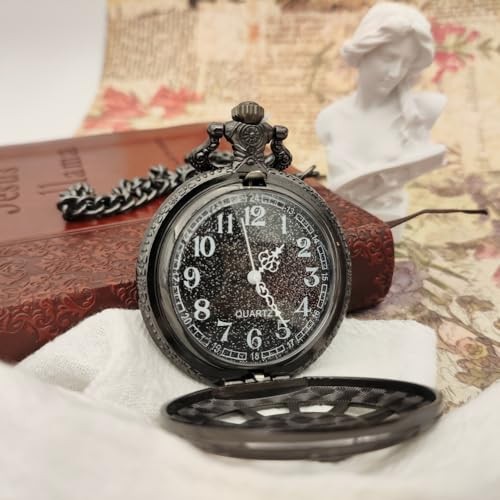 Men’s Retro Multifunctional Pocket Watch,Quartz Compass Gift Pocket