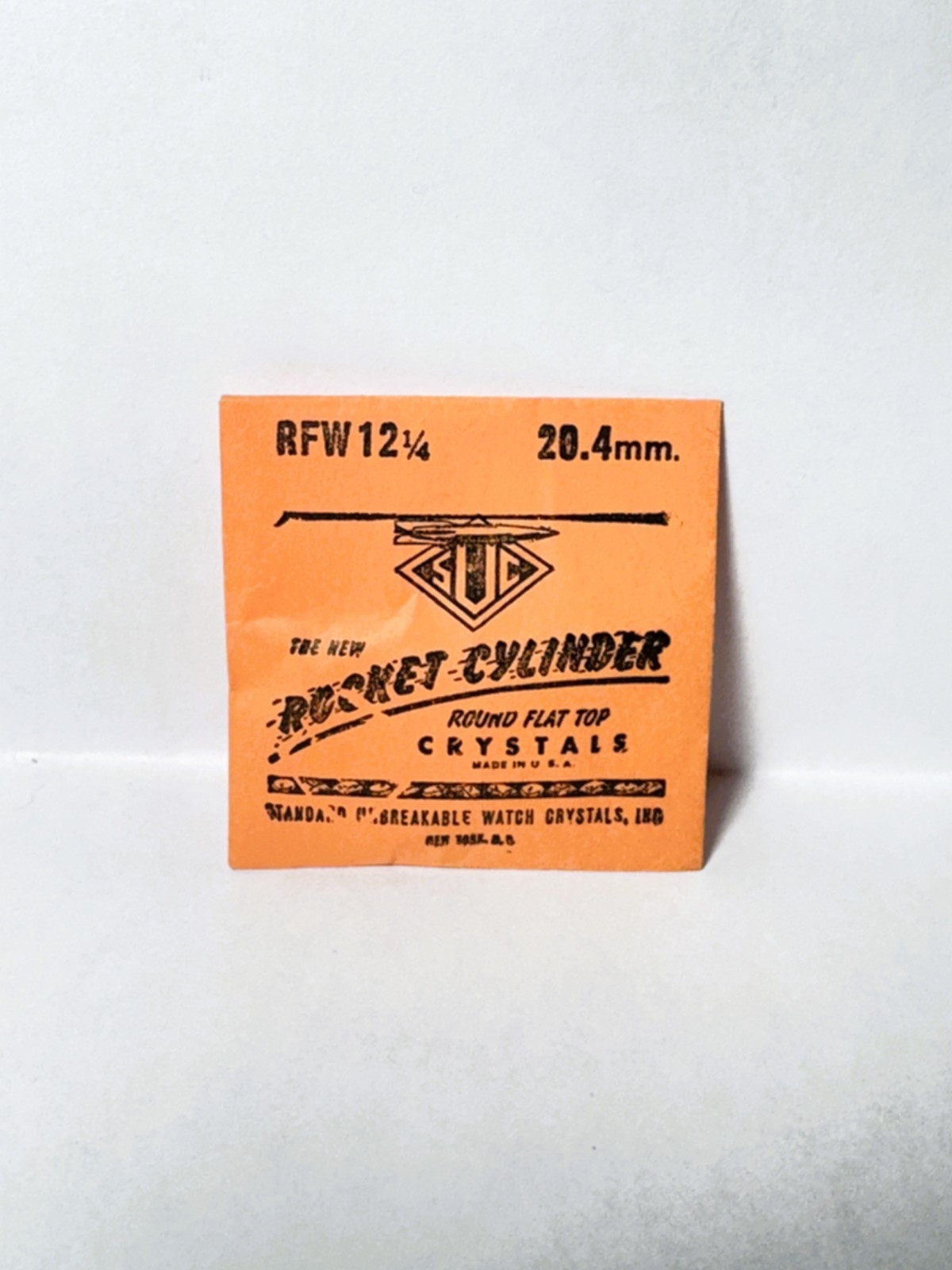 SUC Rocket Cylinder Round Flat Top Watch Crystal RFW12-1/4, 20.4mm, NOS