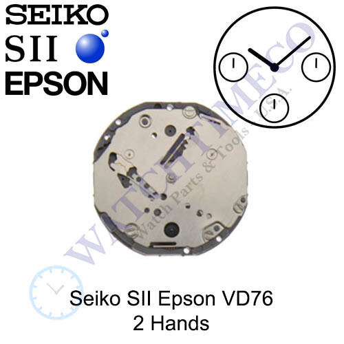 Genuine Seiko SII Epson VD76 Watch Movement Japan 2 Hands