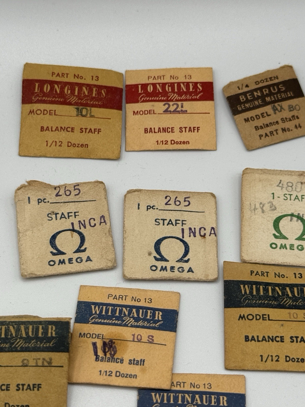 VTG LOT NOS Balance Staffs Longines, Wittnauer, LeCoultre, Omega, Benrus, LOT 6