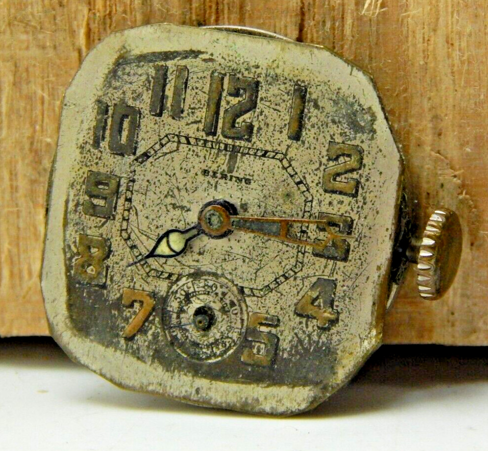 Vintage Bering 6 jewel 2 adjustment men’s wrist watch movement w/ good Balance