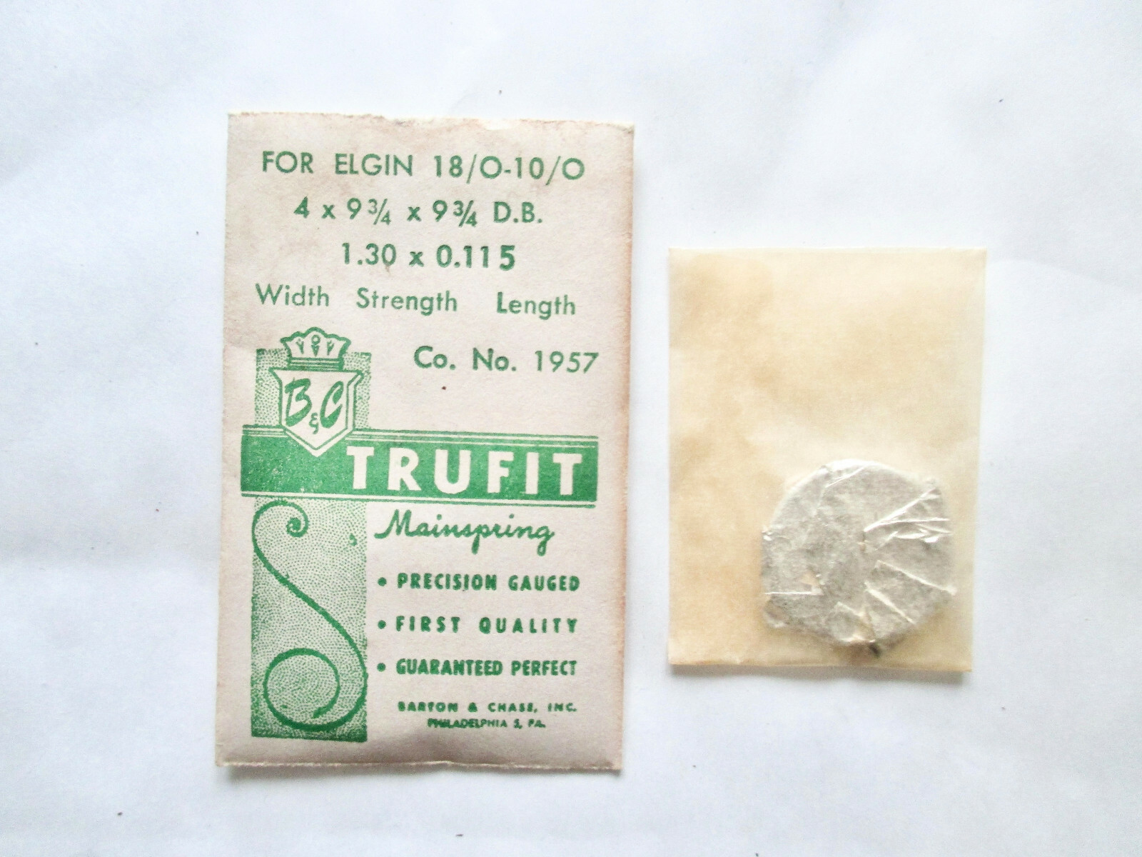 Barton & Chass Trufit Spiral Loop for Elgin 18 / O-10 / O (Spring of
