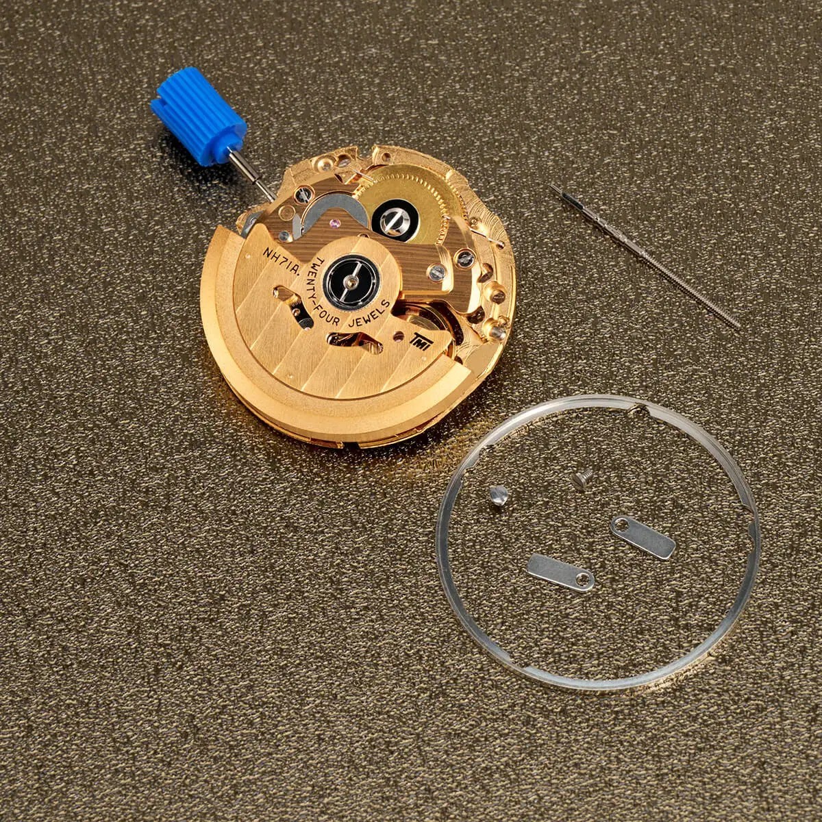 Seiko TMI NH71A Automatic Skeleton Movement Gold Japan 24 Jewels High Accuracy