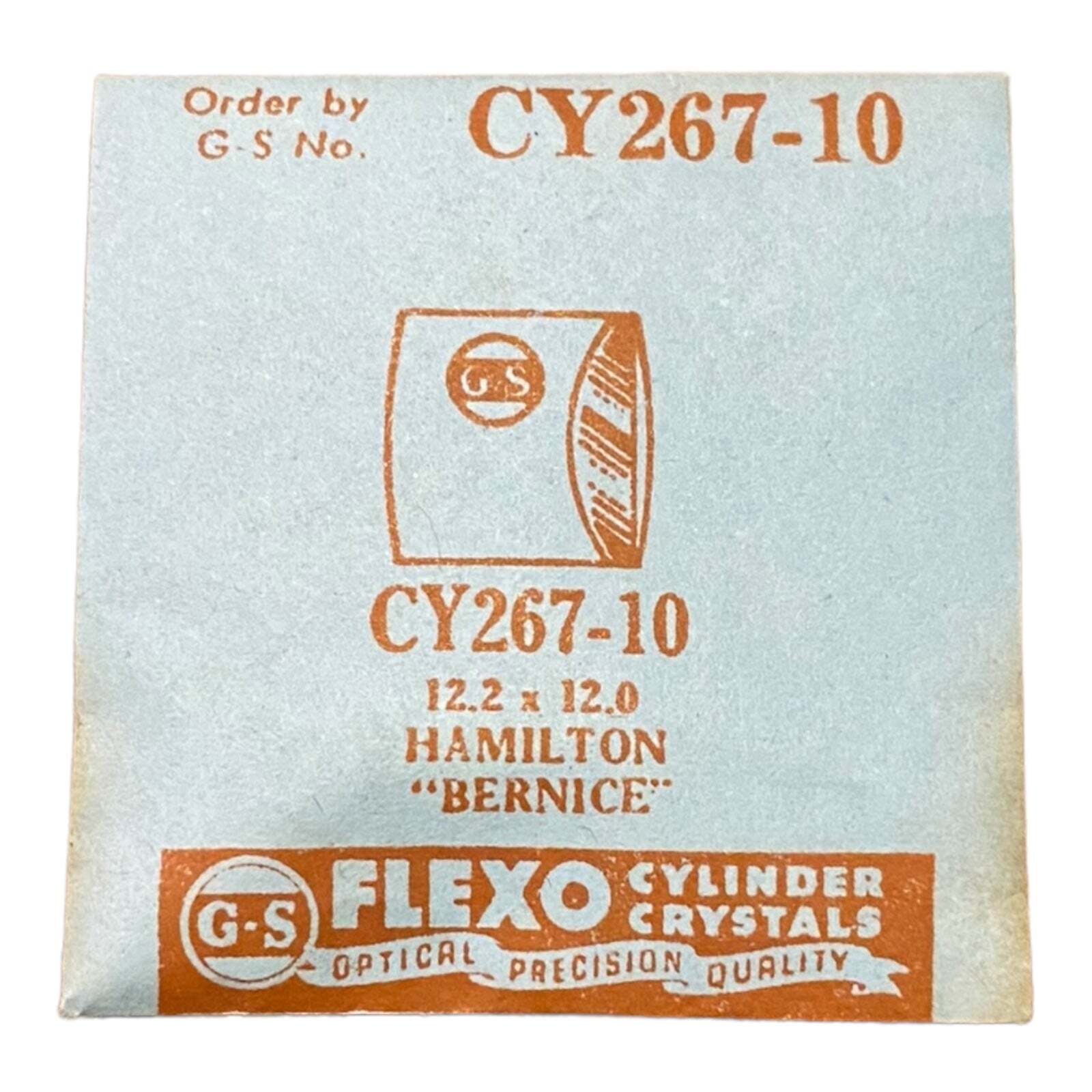 Germanow-Simon Mach (GS) CY267-10 Watch Crystal 12.2×12.0 NOS Part Hamilton